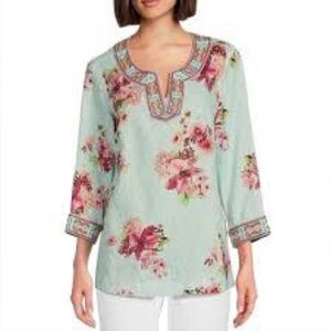 John Marc Floral Embroidered Women's Top NWT Medium